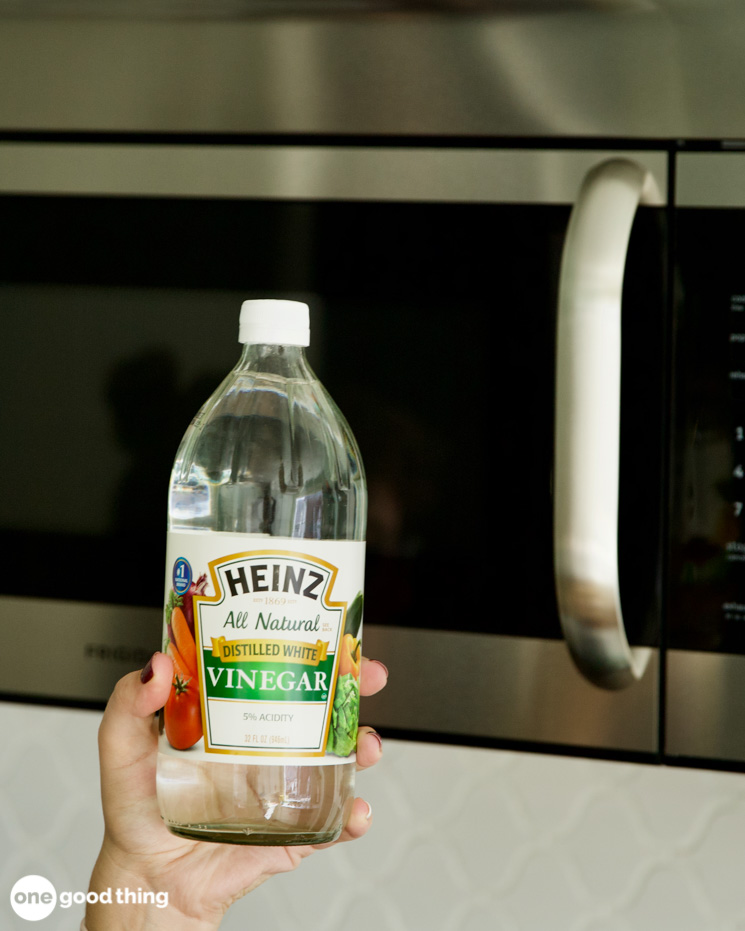 Cleaning With Vinegar Cleaning your microwave with vinegar will sanitize it too.