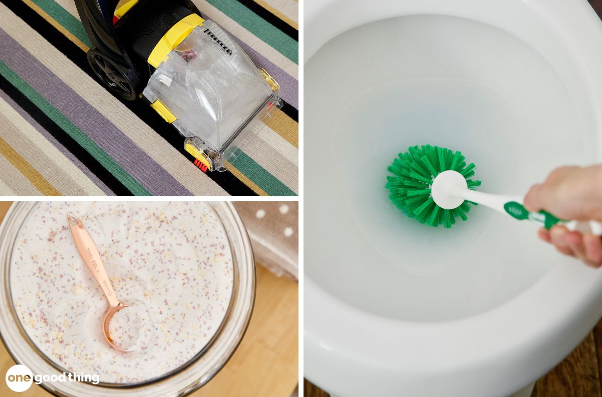 Borax Uses Uses for borax include cleaning carpets, cleaning toilets, and making homemade laundry detergent.